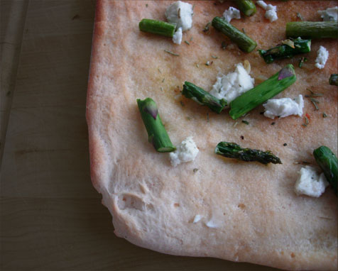 Asparagus Pizza with Rosemary and Goat Cheese